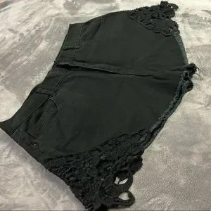 Forever 21 Shorts Black Crochet Jean Shorts Poshmark